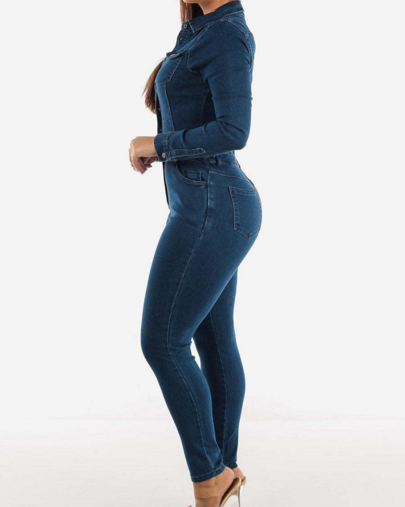One Piece Jumpsuits for Women Butt Lifting Jeans with Multi Pocket - By Qivii