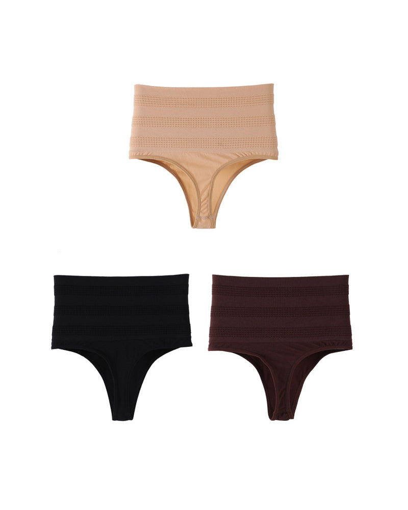 High Waist Sexy Triangle Thong Briefs Tummy Control Shapewear Panties - By Qivii