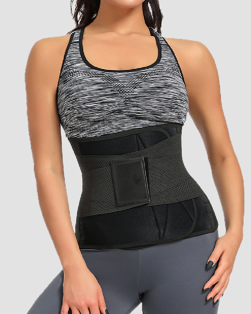 Working Out Sweat Waist Trainer Tummy Control Back Support Wrap Belt Corset - By Qivii