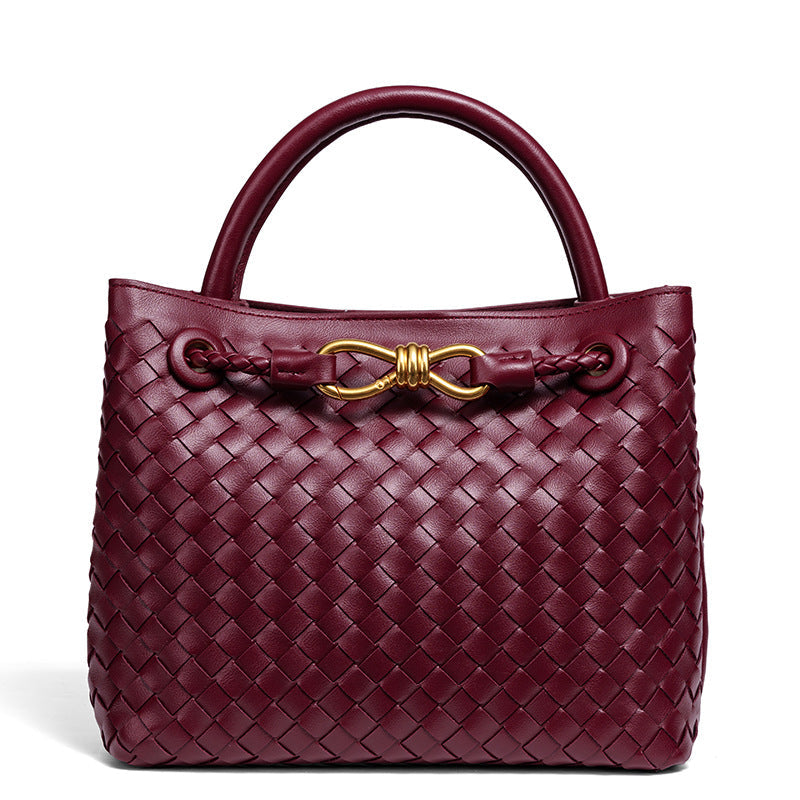 Women's Artisan Weave Tote - Expandable Crossbody with Butterfly Motif & Structured Silhouette