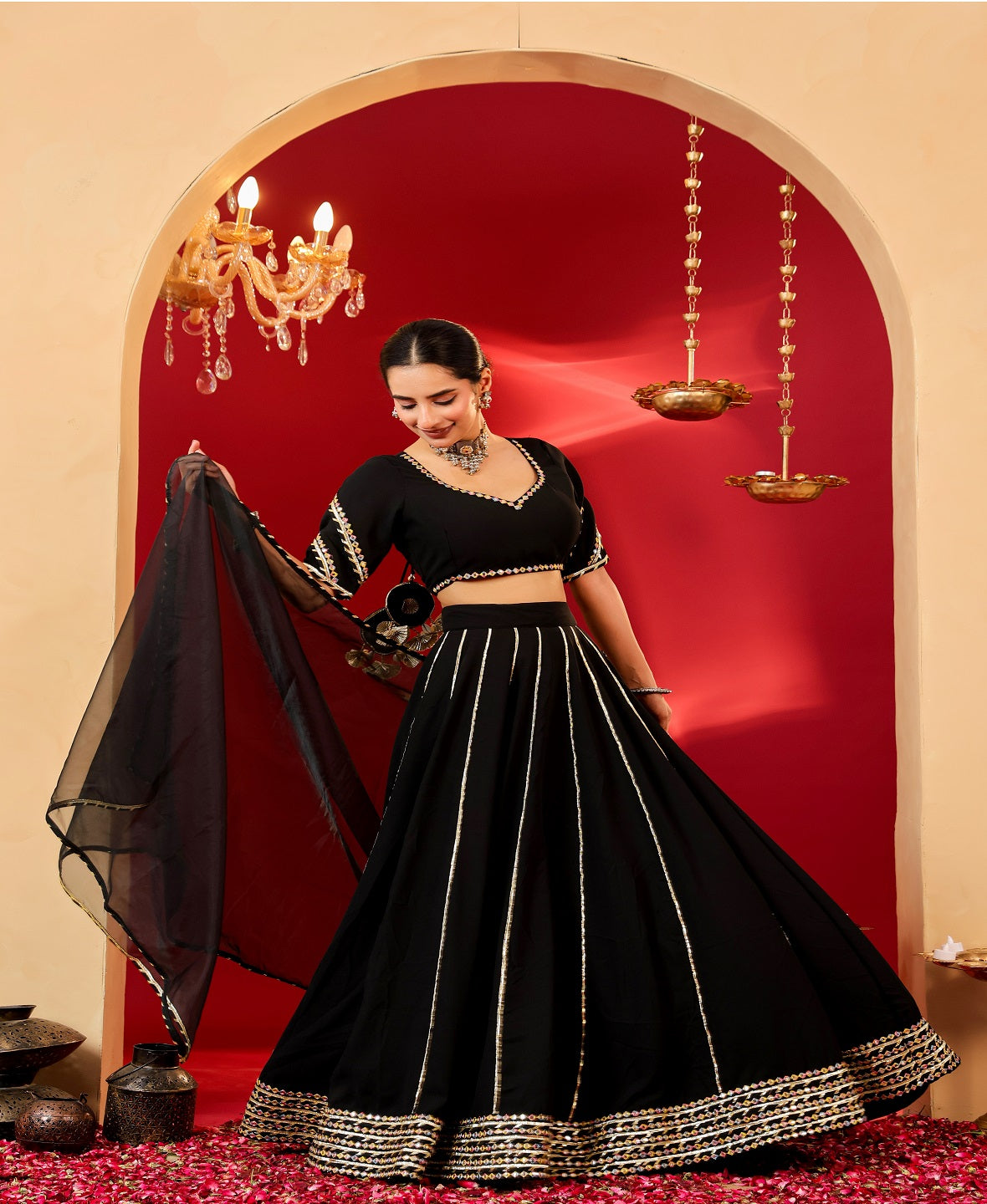 Ragavi Noir Charm Black Lehenga Set