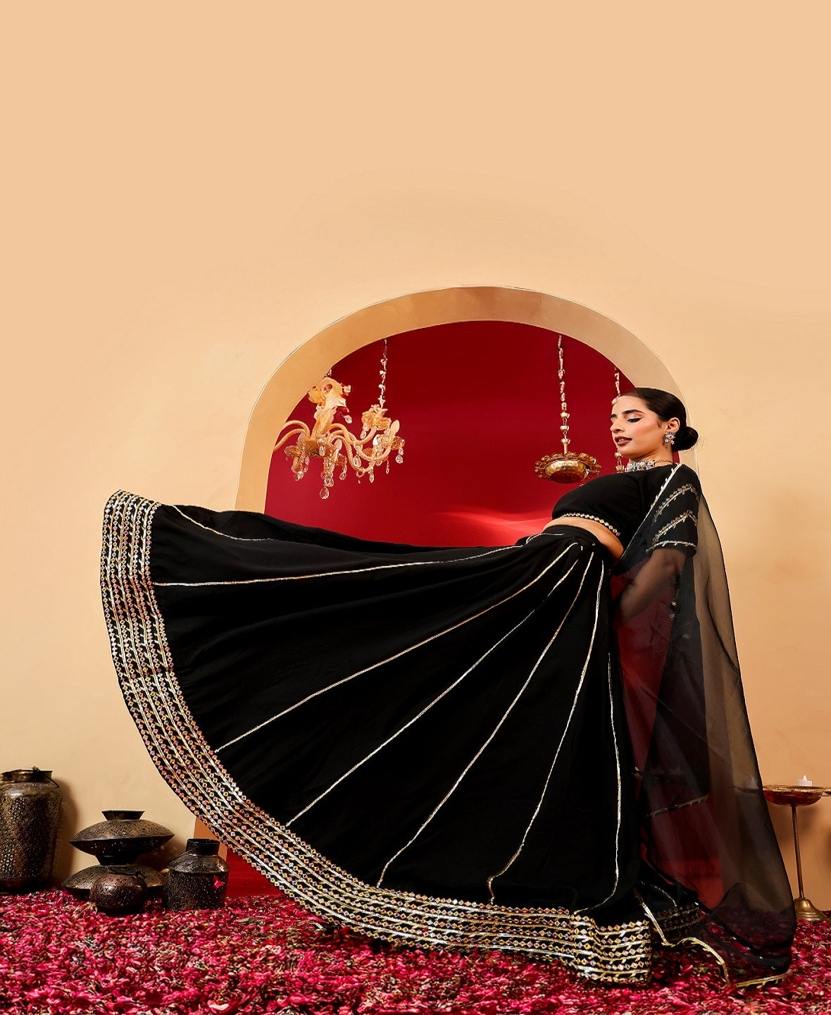 Ragavi Noir Charm Black Lehenga Set