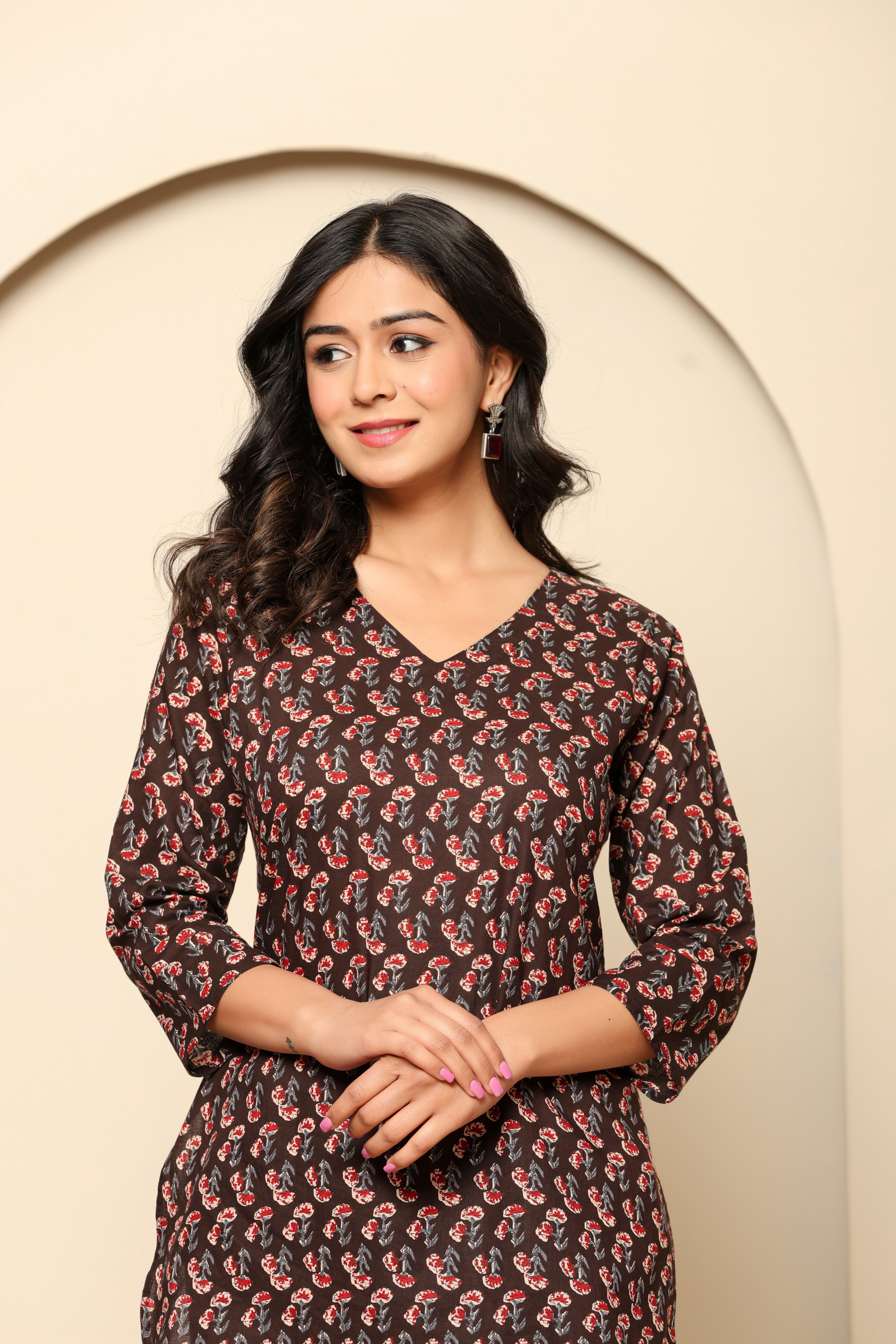 Black Printed Cotton Co- Ord Set