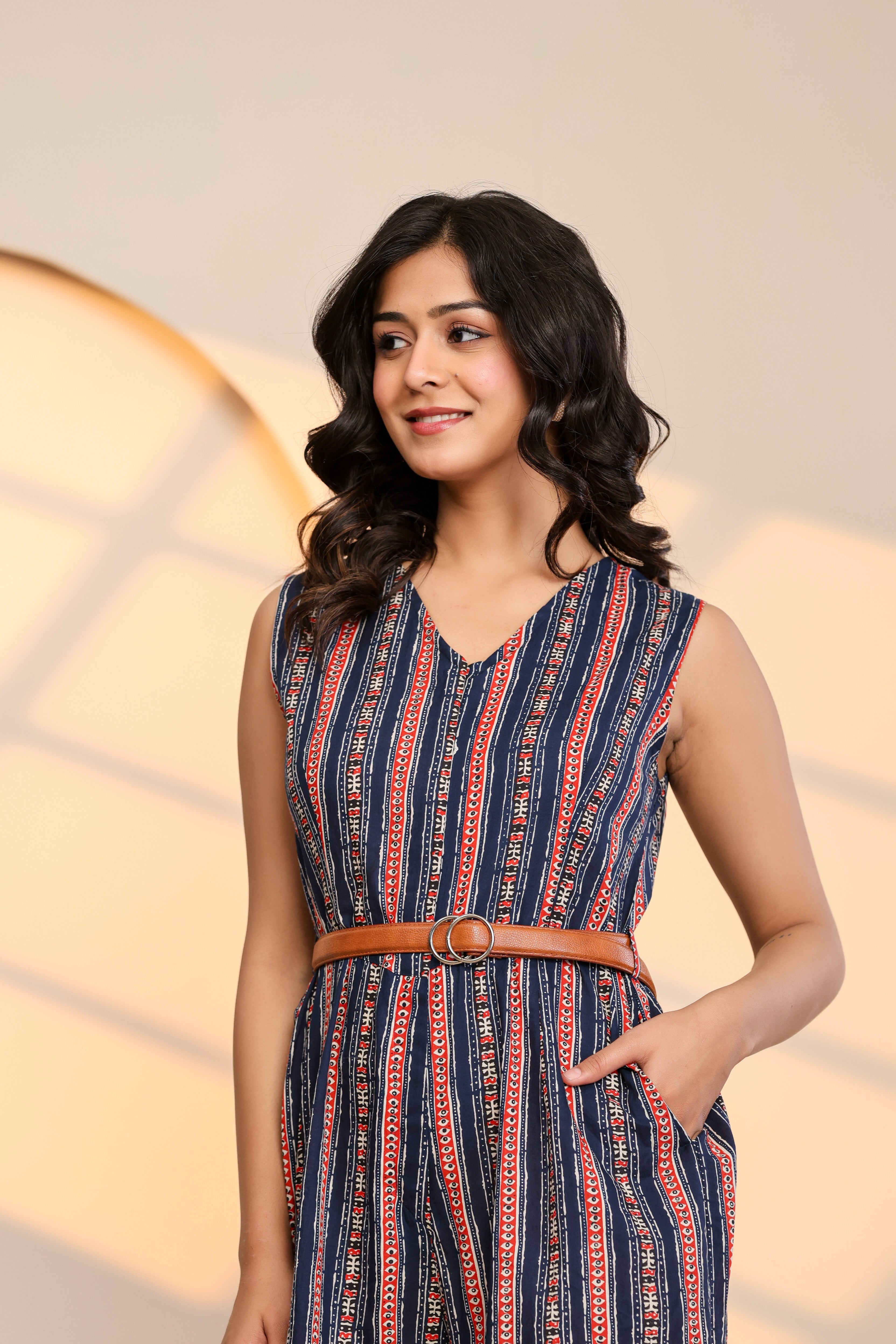 Peony Blue Cotton Printed Jumpsuit - By Ragavi - qivii