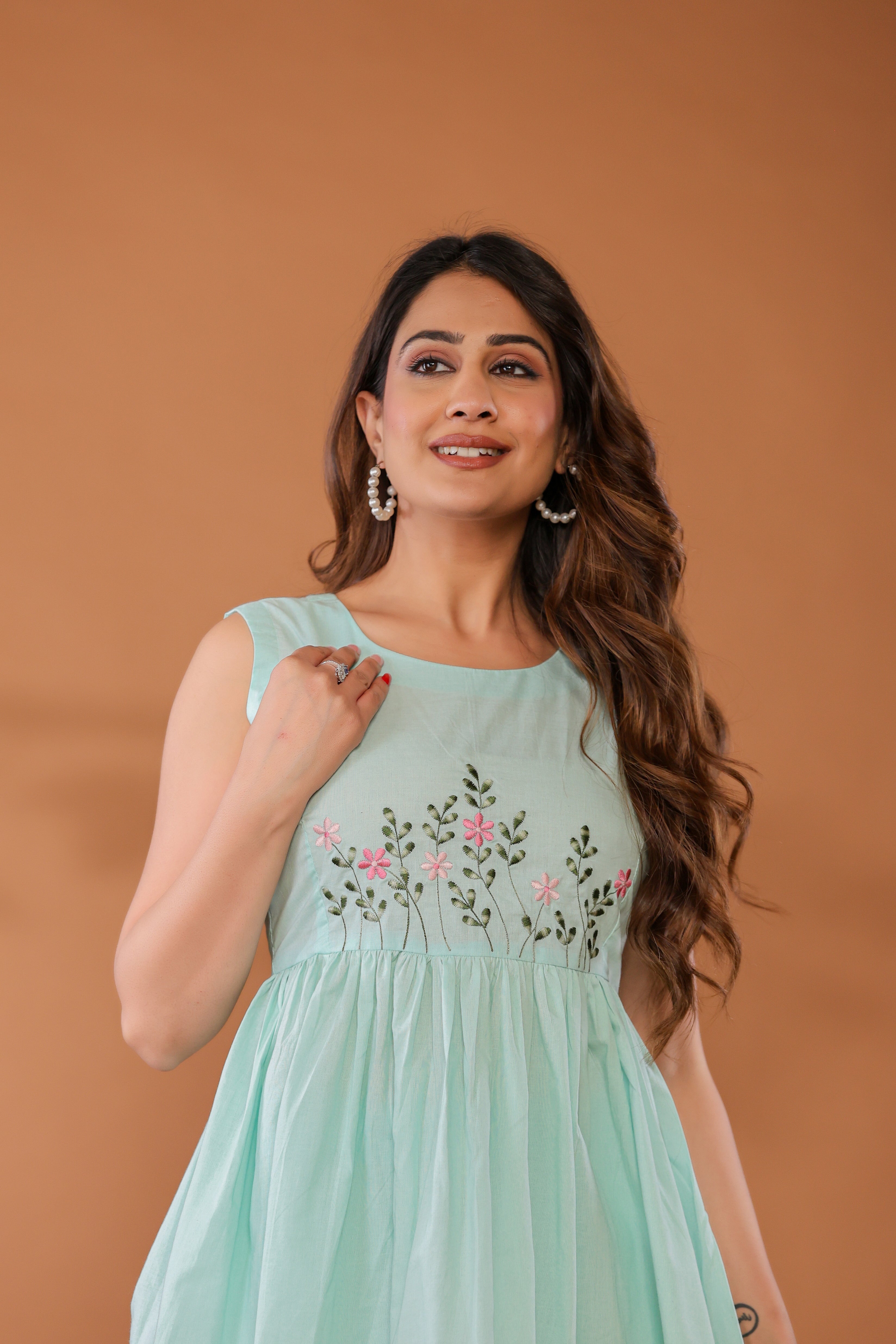 Blue Bell Cotton Embroidered Co - Ord Set - By Ragavi - qivii