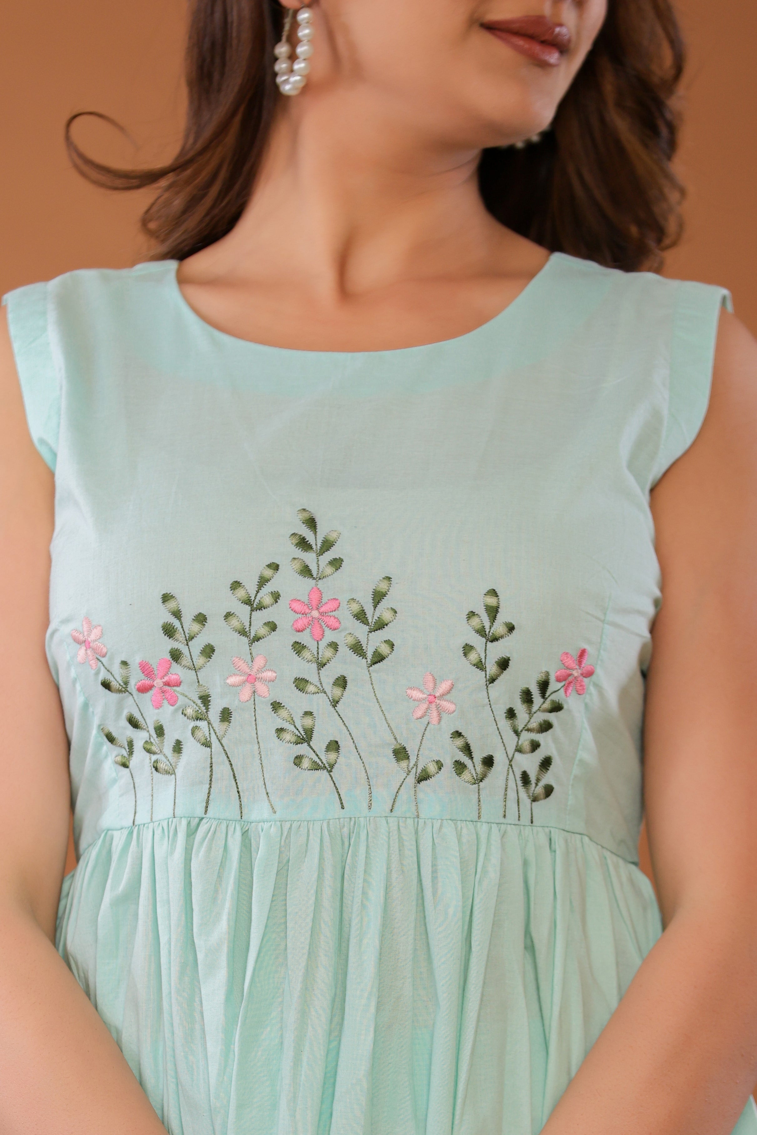 Blue Bell Cotton Embroidered Co - Ord Set - By Ragavi - qivii