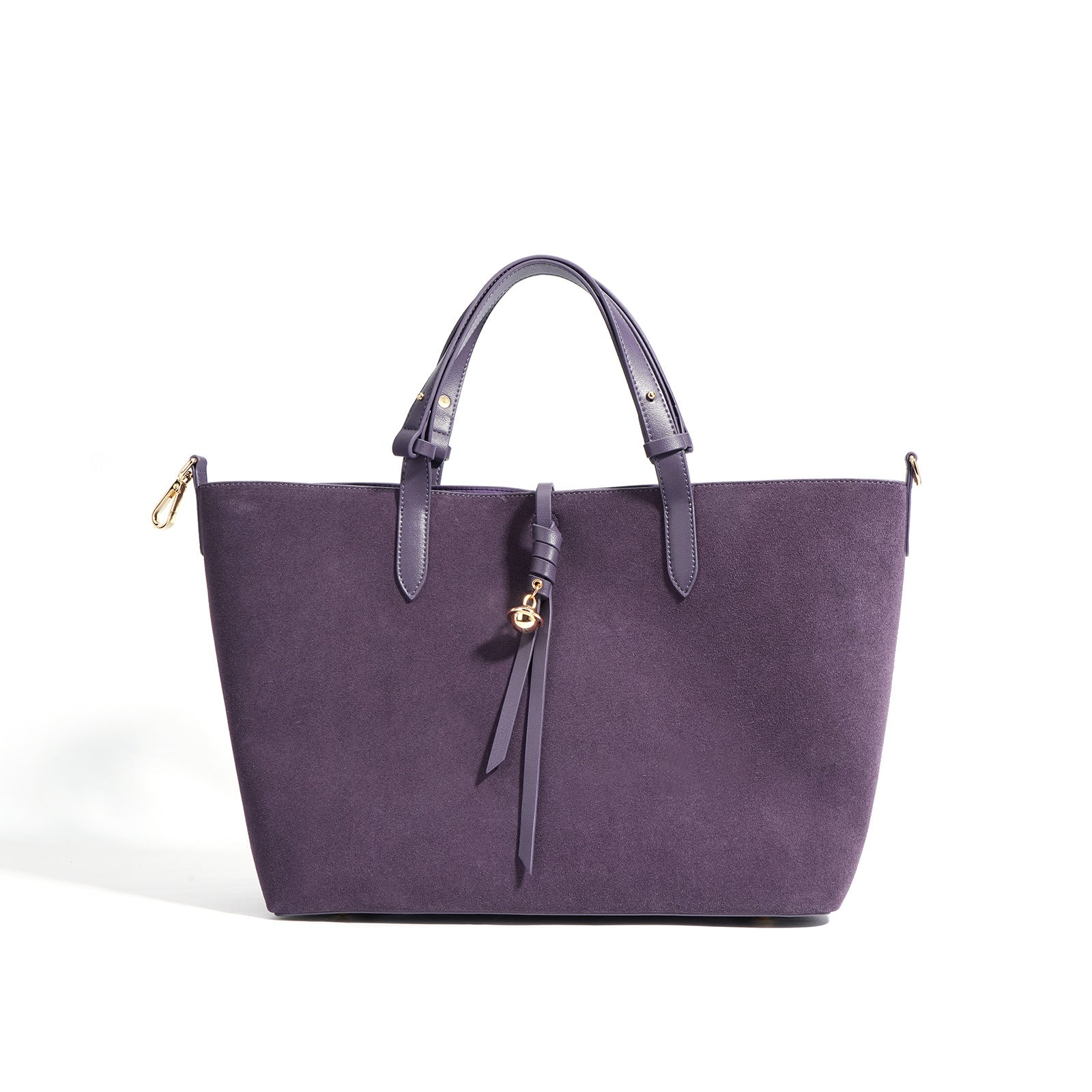 Ounamei Genuine Leather Suede Tote Bucket Bag for Women | Large Capacity Retro Shoulder & Handbag, Elegant Autumn Winter Design