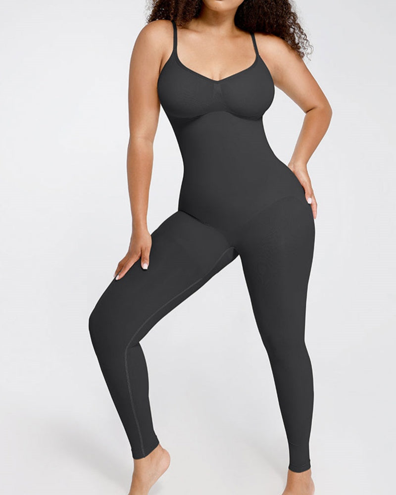 Women's Seamless Breast Support Tummy Control Full Shaping Jumpsuit - By Qivii