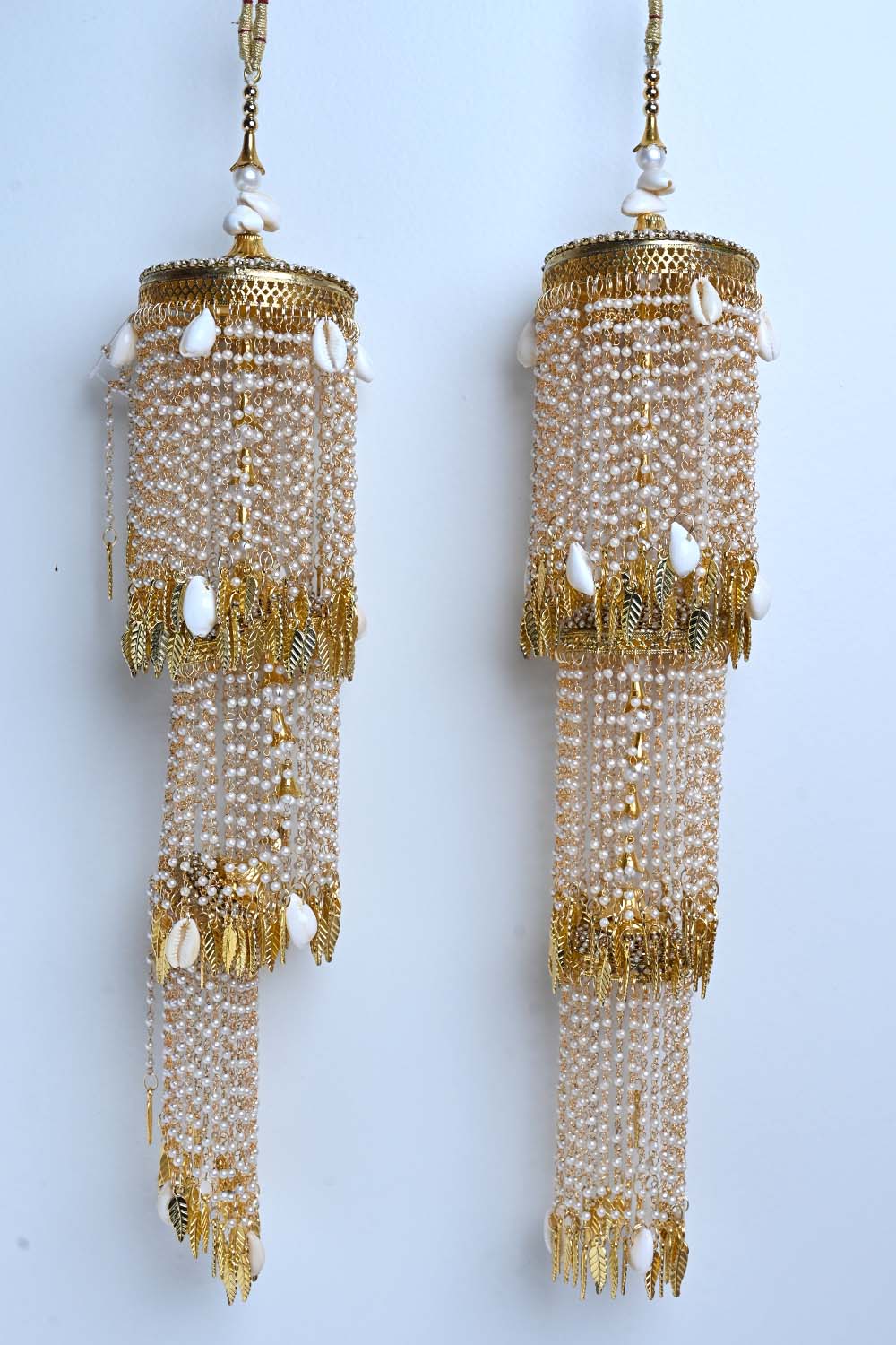 Nimmi White Pearl Hanging Gold Plated Kalire - qivii