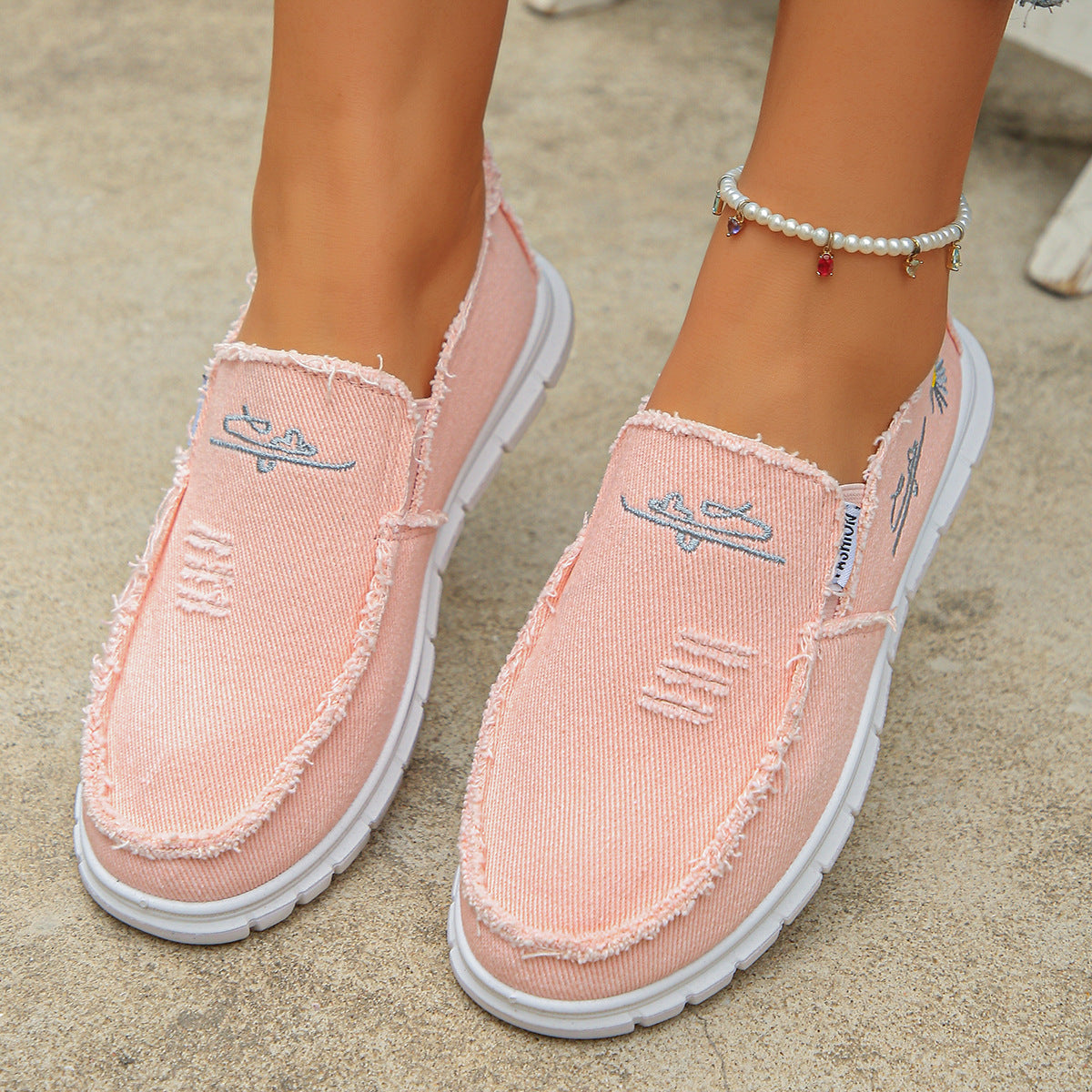 Women's Hazel Washed Canvas Slip-On Shoes - Vintage Casual Comfort Sneakers (US 5-10)