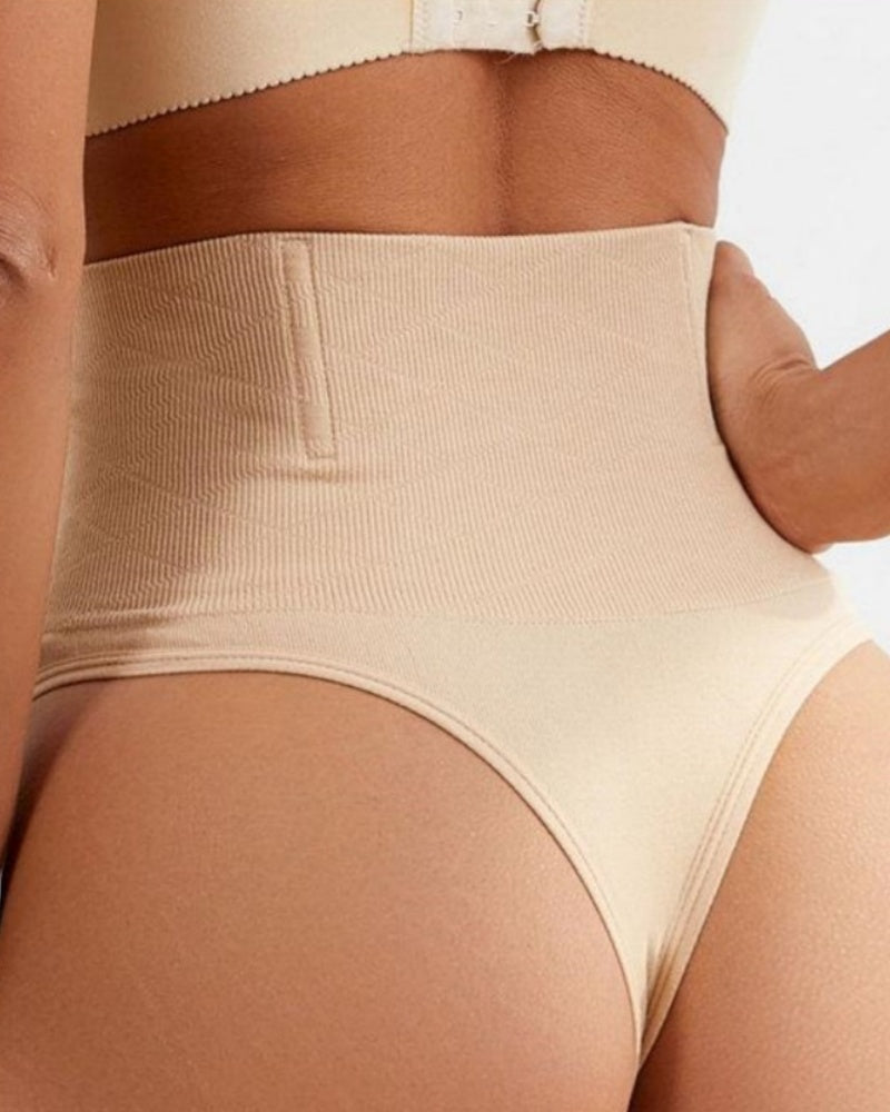 Hollow Thin High Waist Shapewear Tummy Shaping Thong - By Qivii