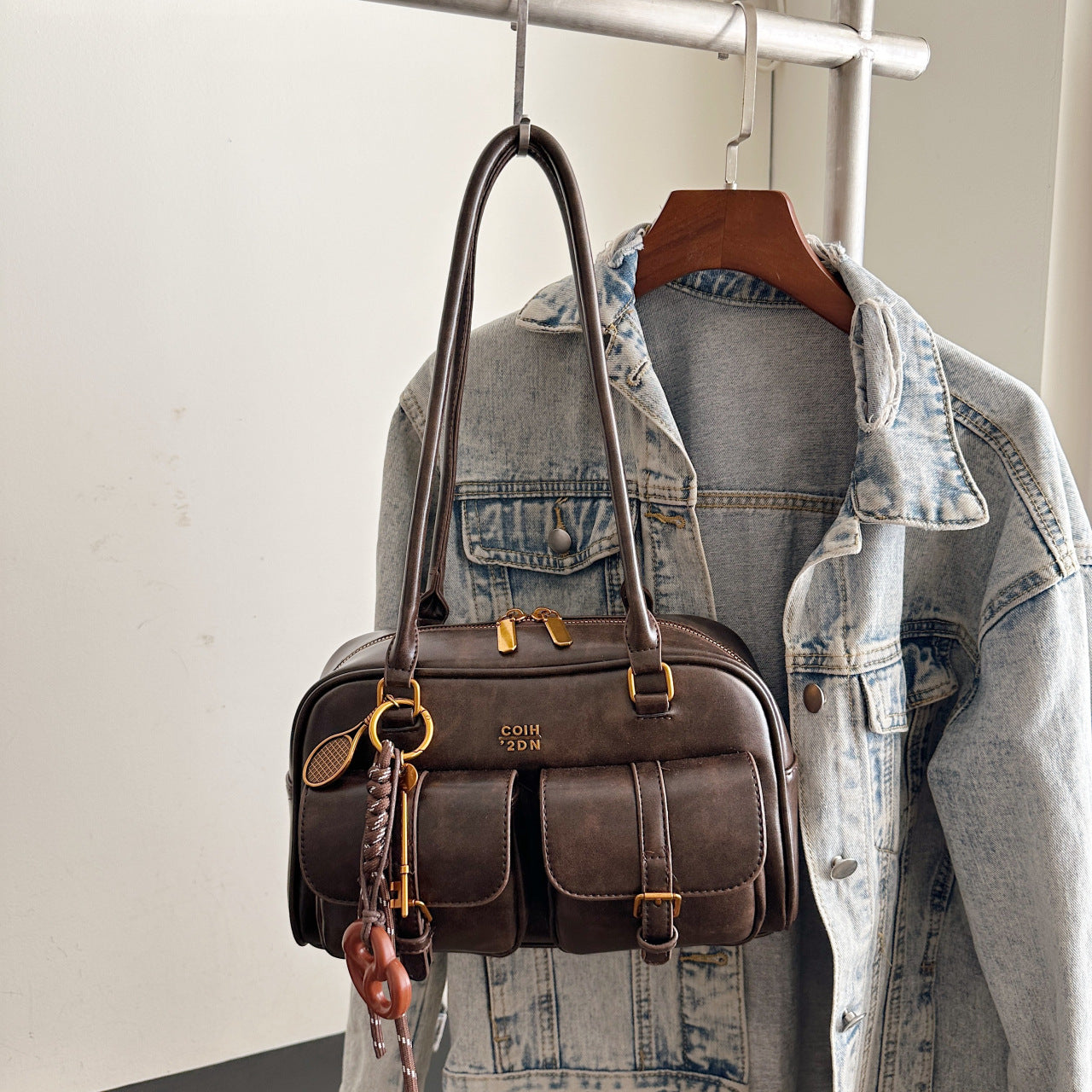 Women's Trendy Vintage Boston Pillow Tote Bag - Versatile Shoulder/Handheld Retro Commuter Bag