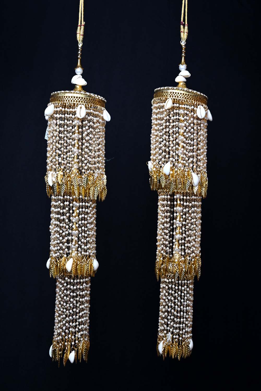 Nimmi White Pearl Hanging Gold Plated Kalire - qivii