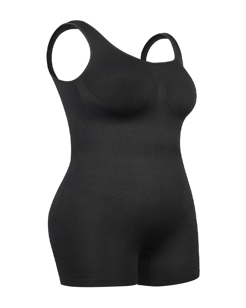 Women's Tummy Control Mid-Thigh Seamless Outerwear Bodusuit Shapewear - By Qivii