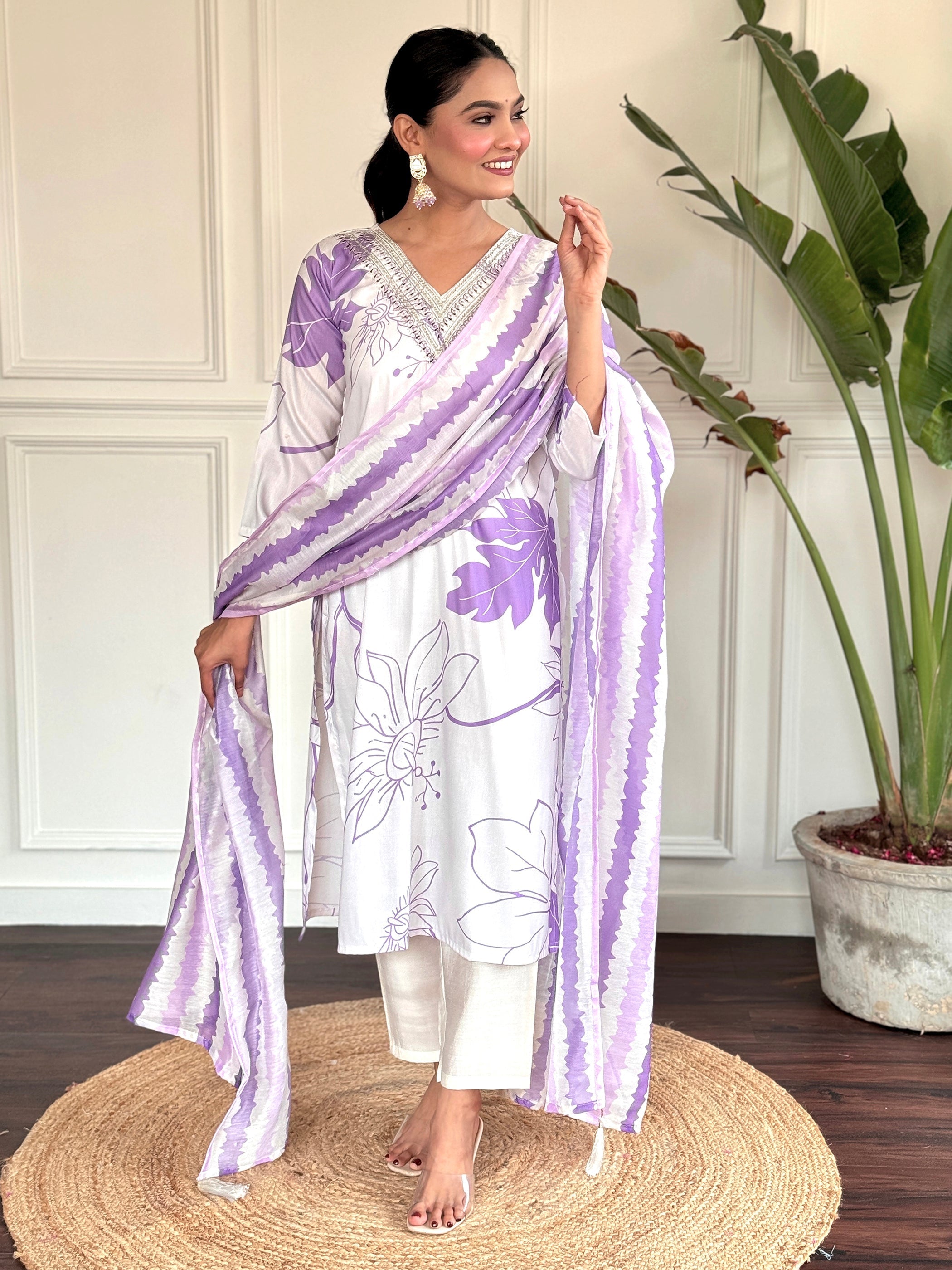 Fully stitched suit with matching rayon pant for comfort and elegance
