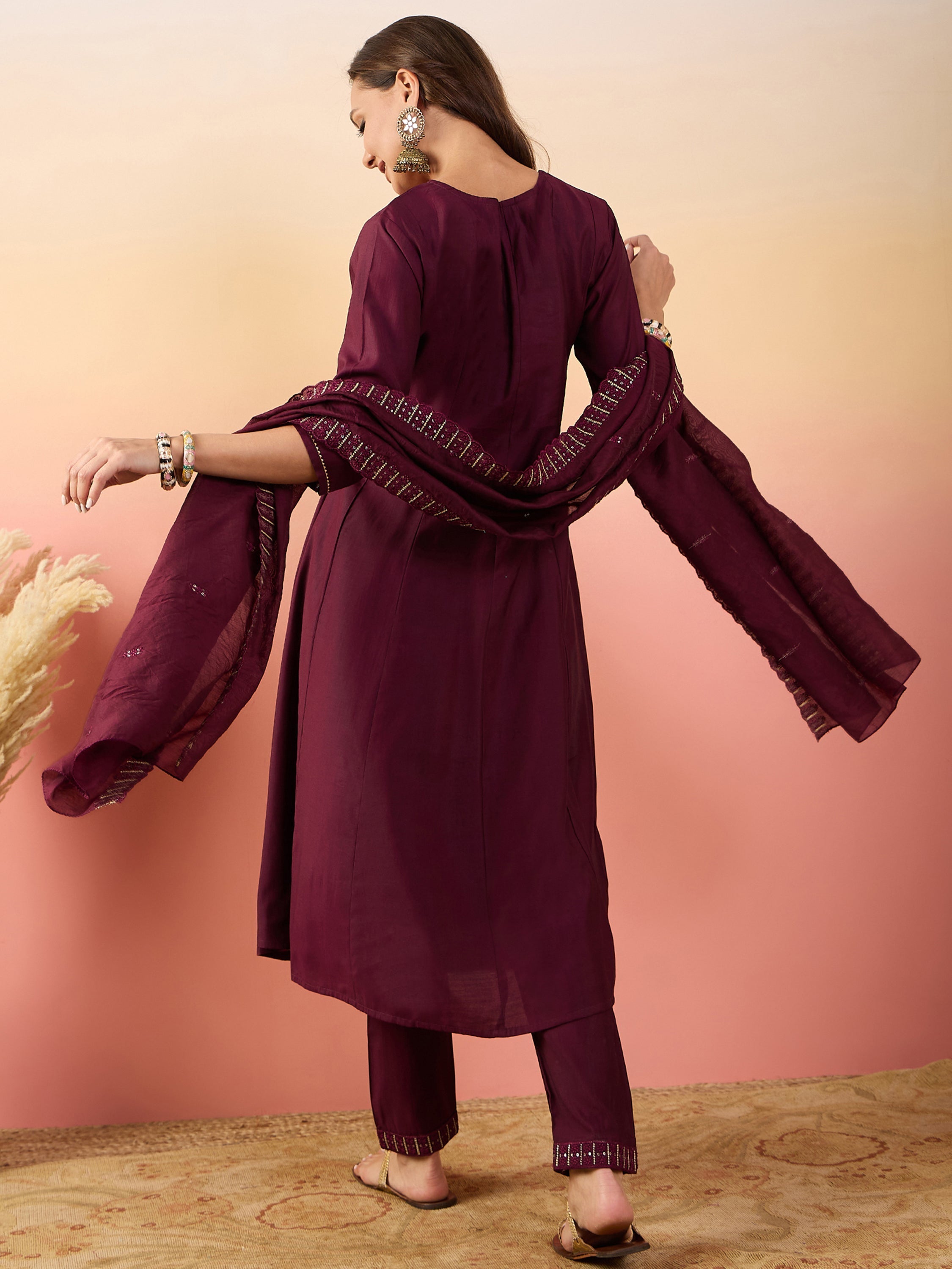Ideal maroon suit for weddings, family functions, or festive occasions