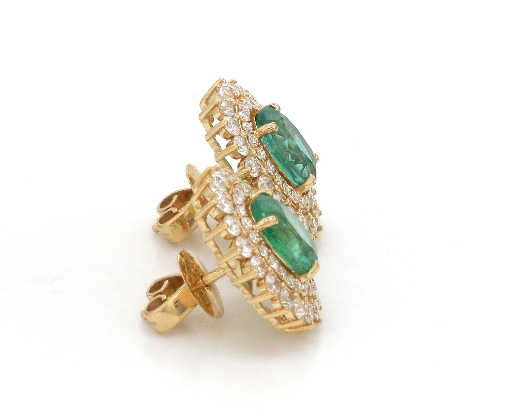 JPERG-3487/9296 Diamond Emerald Earring