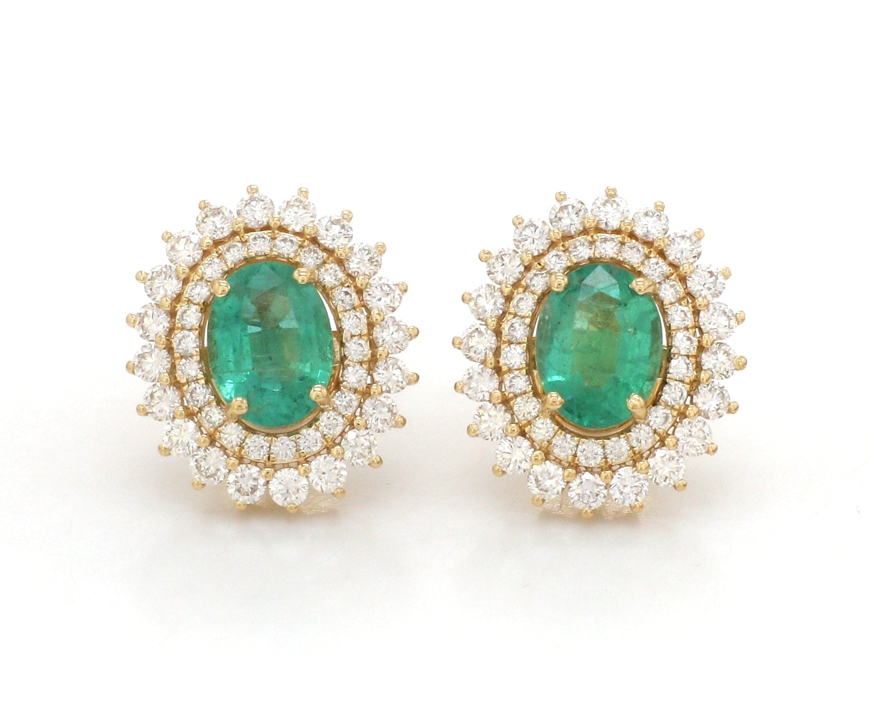 JPERG-3487/9296 Diamond Emerald Earring