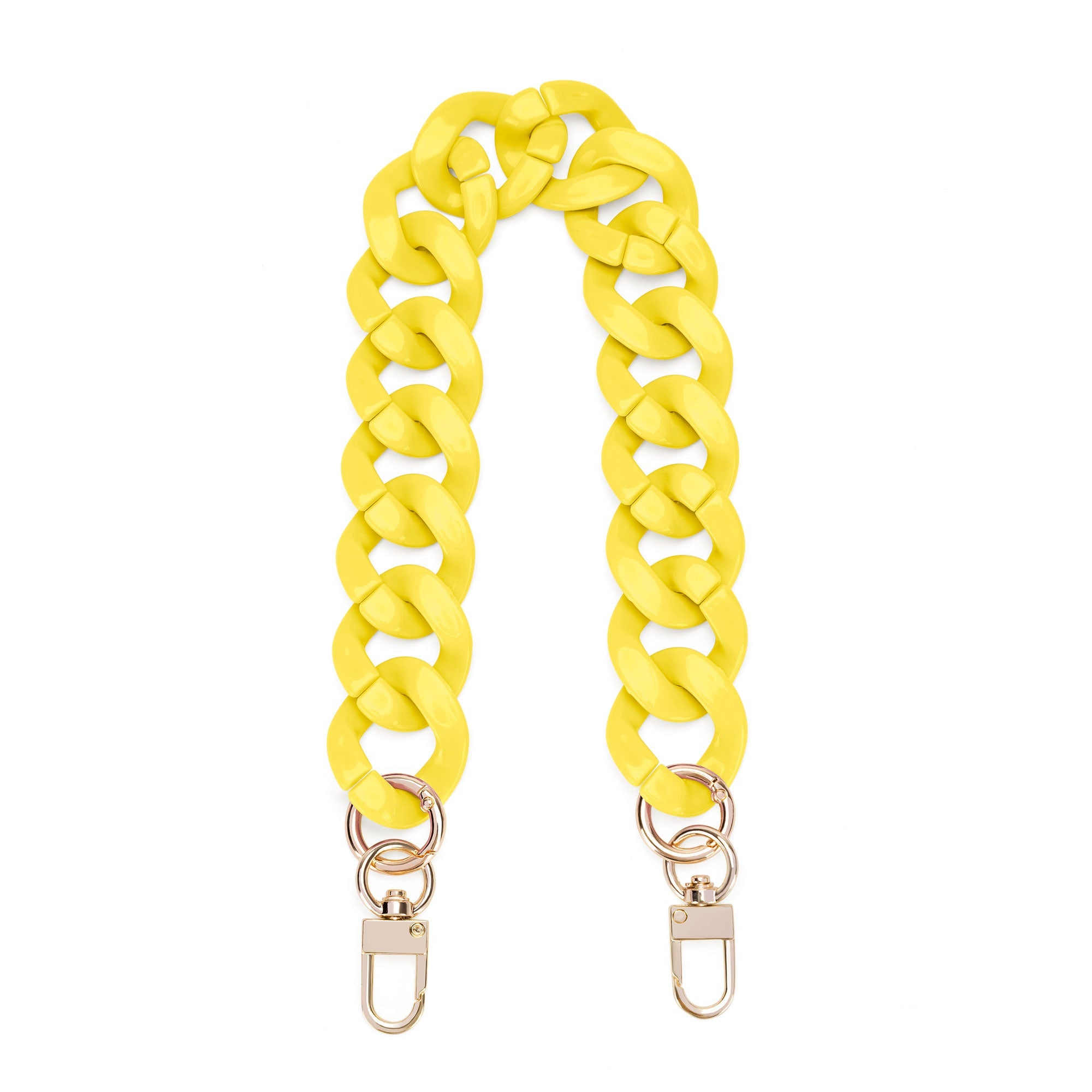 Acrylic Flat Purse Chain Strap | 17.7" Lightweight Handbag Replacement Strap with Metal Buckles