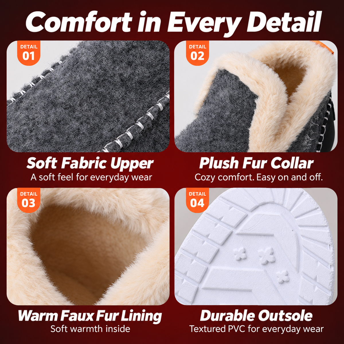 Women's Wrenvale faux fur-lined winter slip-on moccasins in round-toe style, black with cozy fur interior from Bootara.