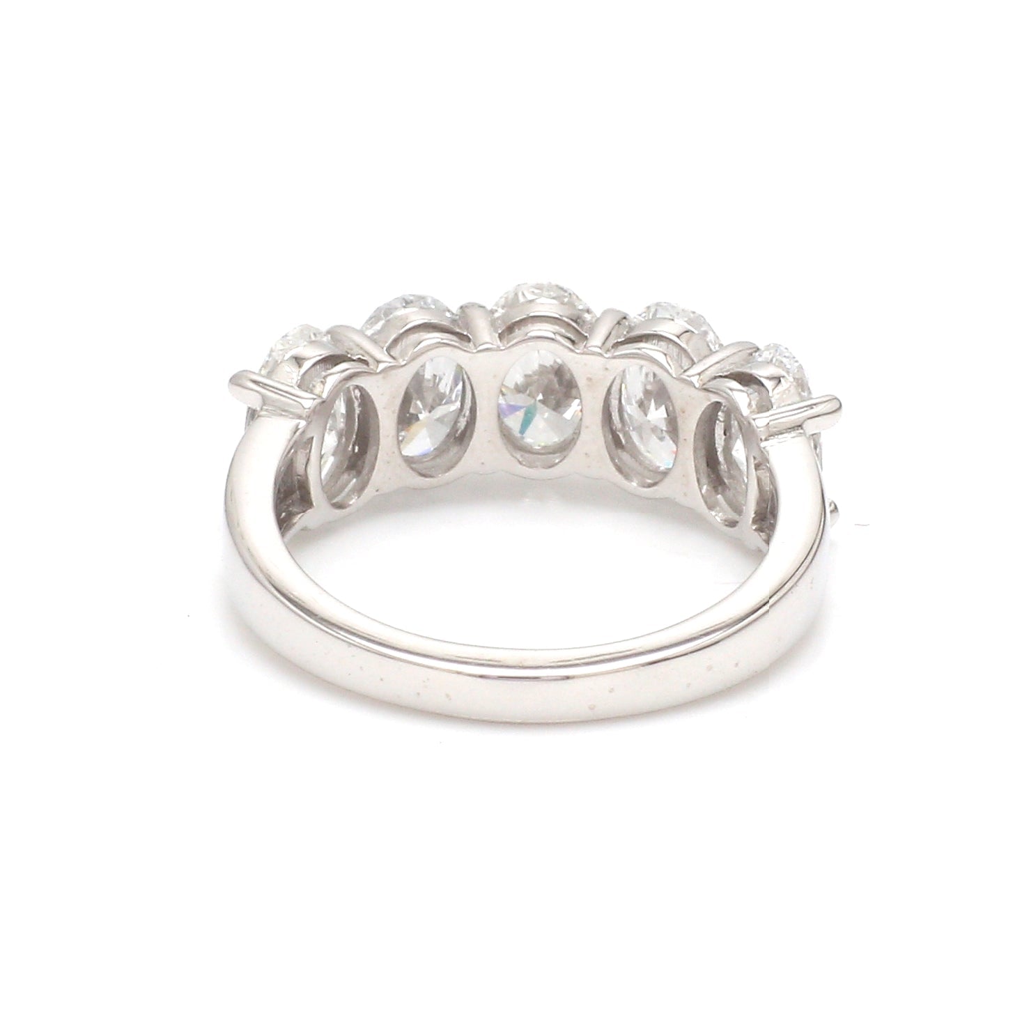 Lab Grown Diamond Oval Cut Half Ring - qivii