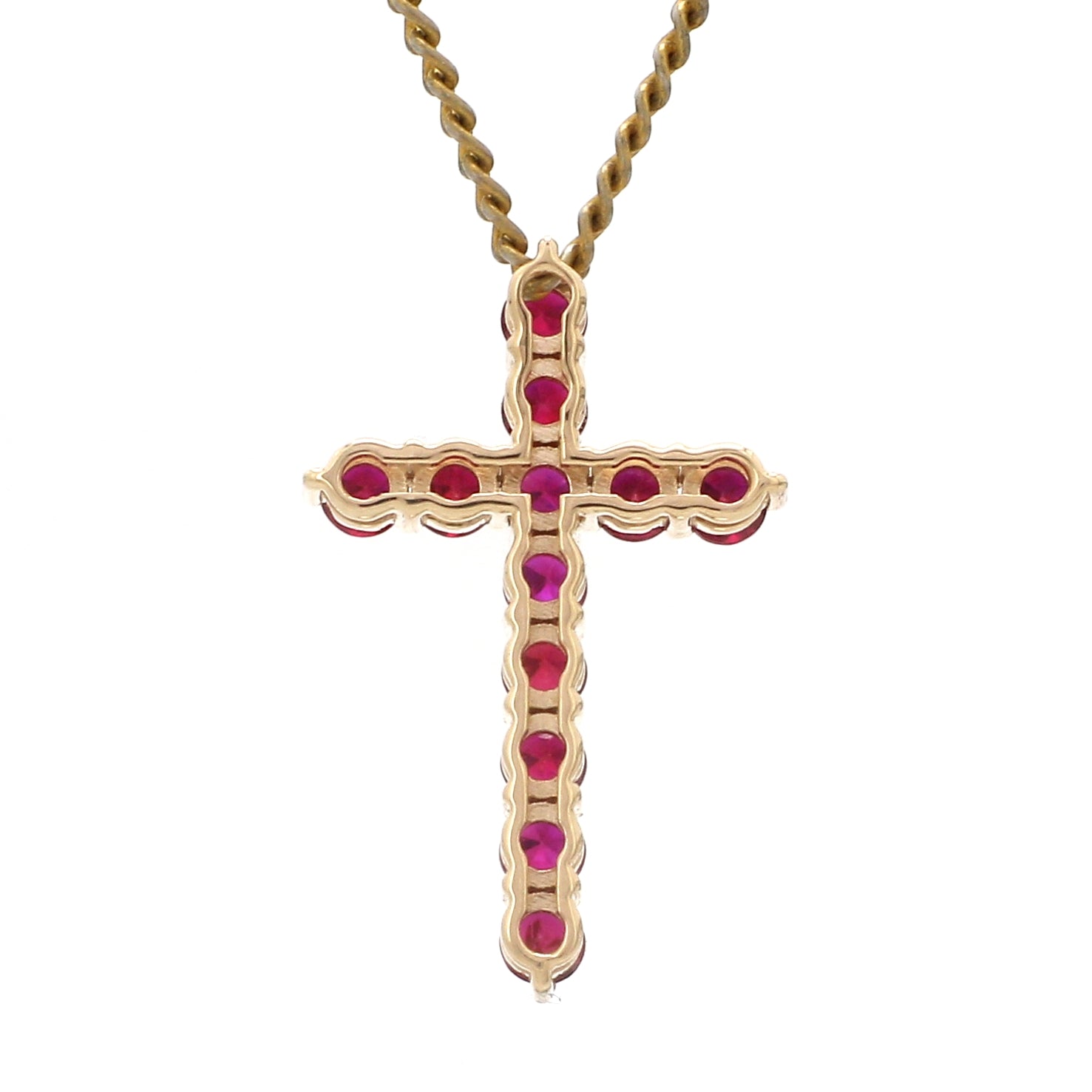 Ruby Round Cross Pendant - qivii