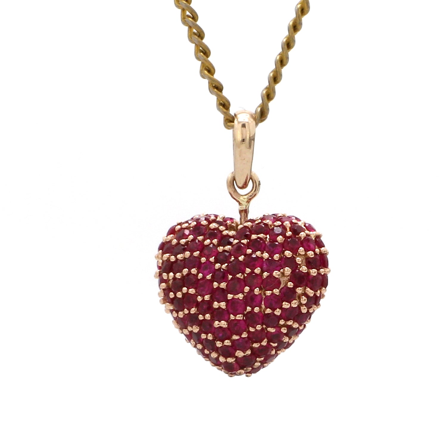 Ruby Heart Pave Pendant - qivii
