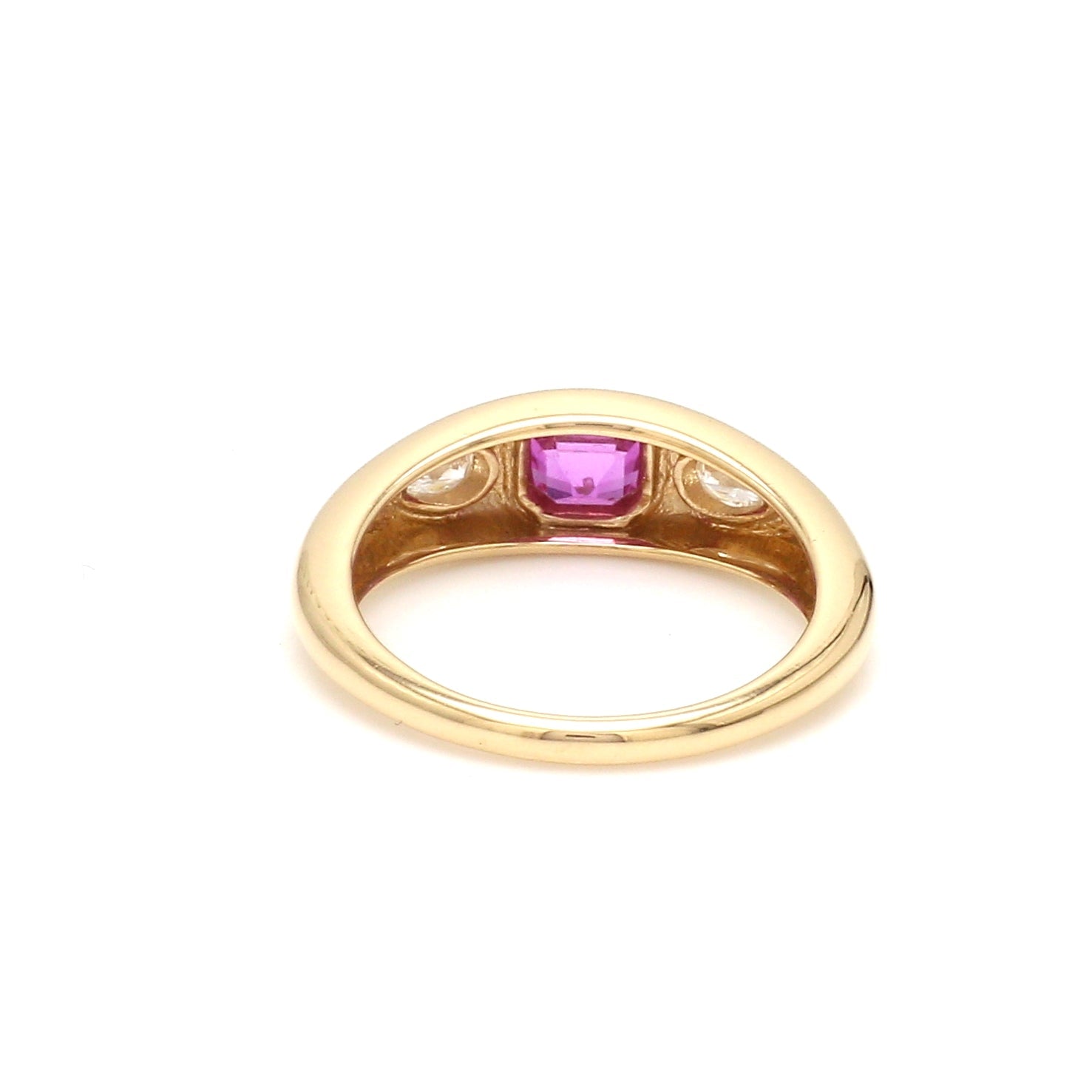 Pink Sapphire Asscher Cut Chunky Ring - qivii