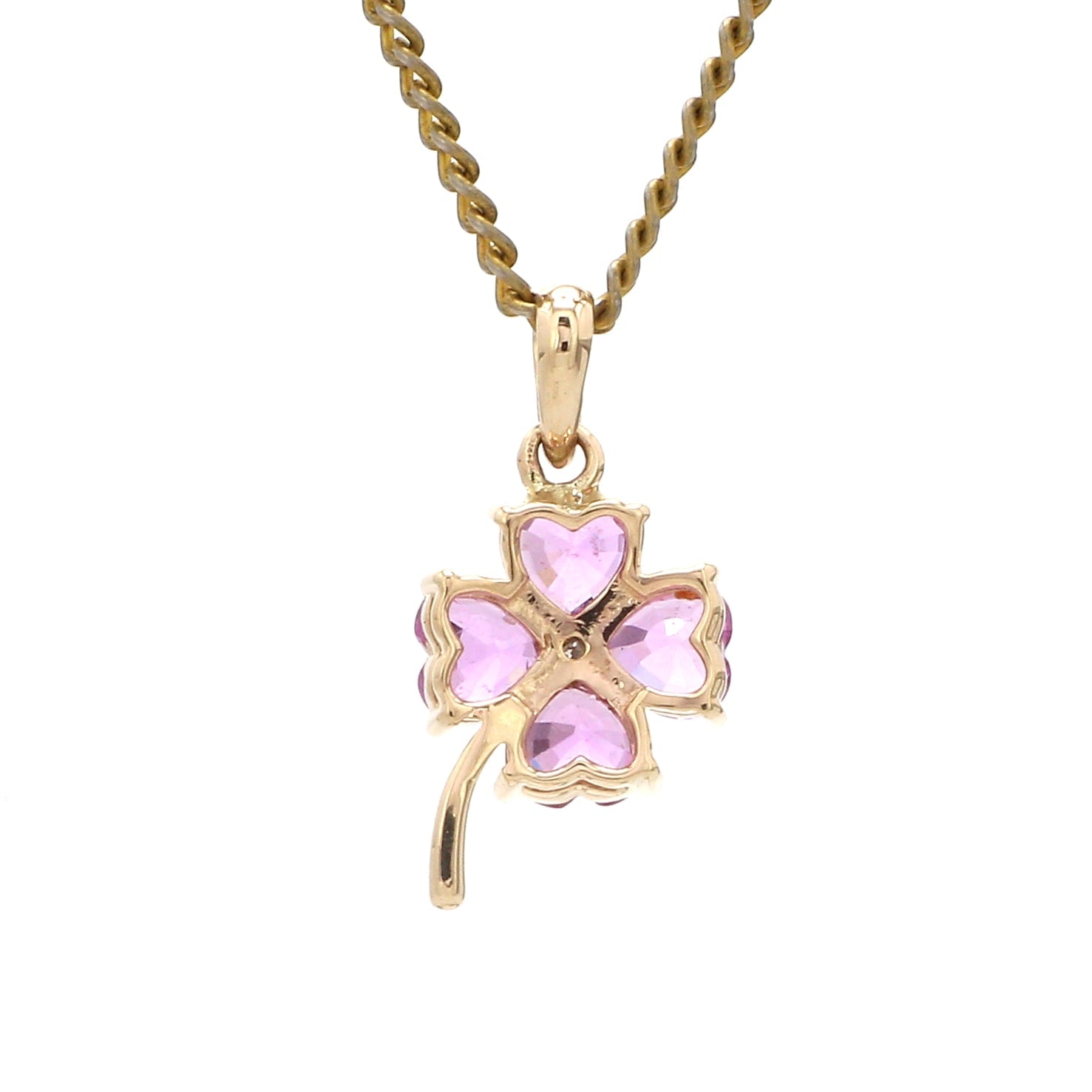 Pink Sapphire Clove Leaf Pendant - qivii
