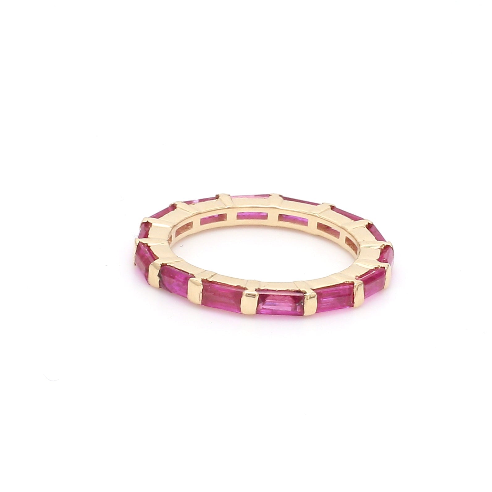 Ruby Horizontal Baguette Ring - qivii