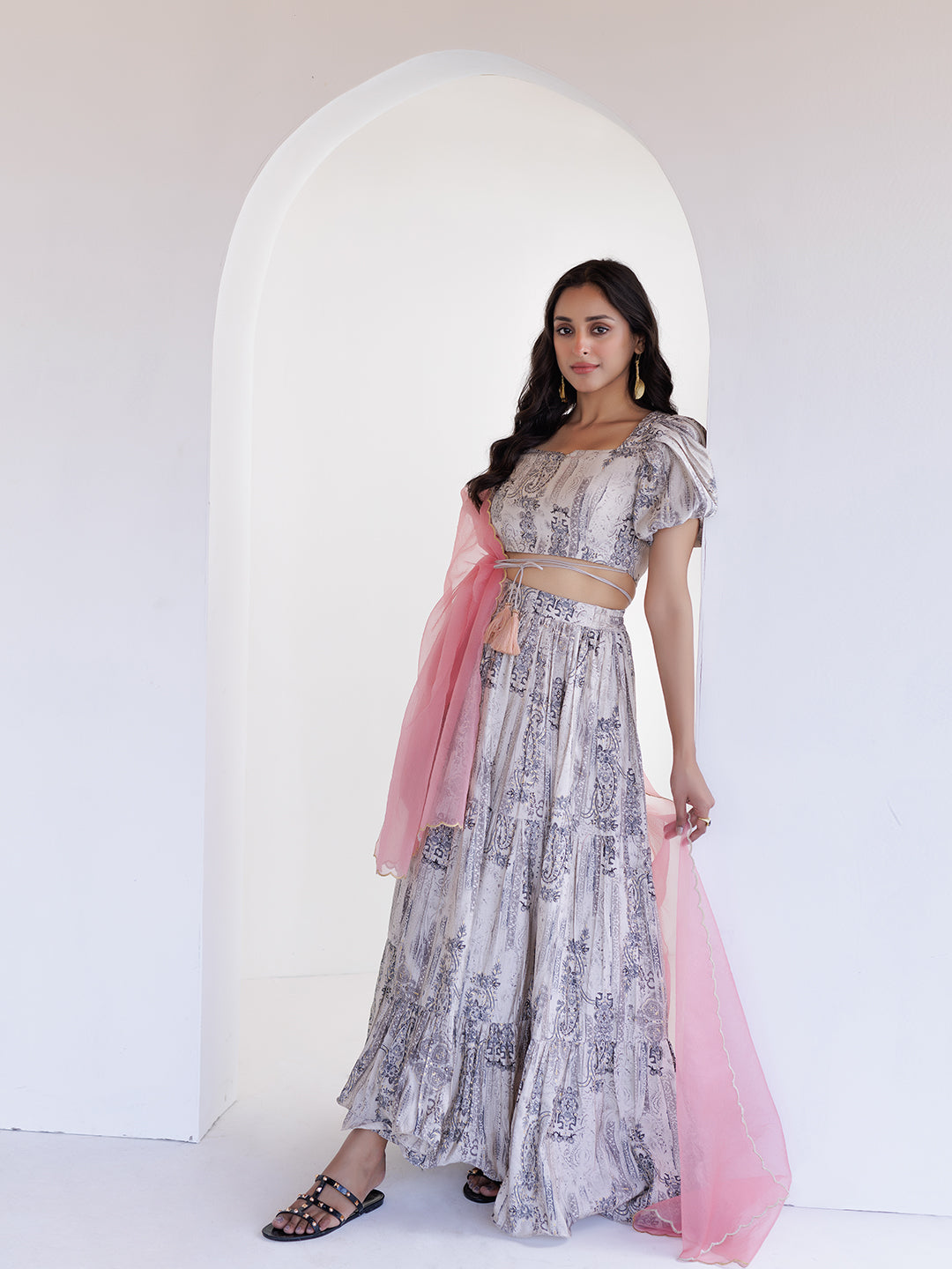 Belgian Scarf Printed Co-Ord Set - By Ragavi - qivii