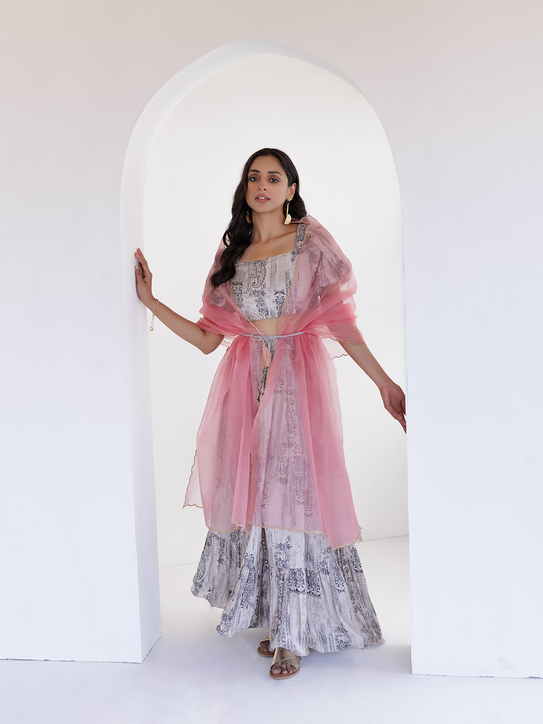 Belgian Scarf Printed Co-Ord Set - By Ragavi - qivii