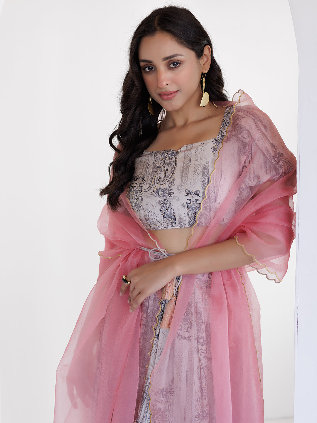 Belgian Scarf Printed Co-Ord Set - By Ragavi - qivii