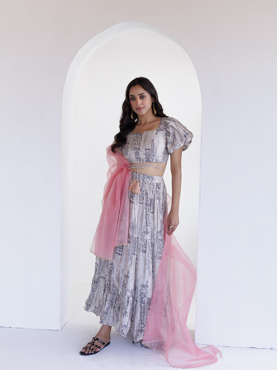 Belgian Scarf Printed Co-Ord Set - By Ragavi - qivii