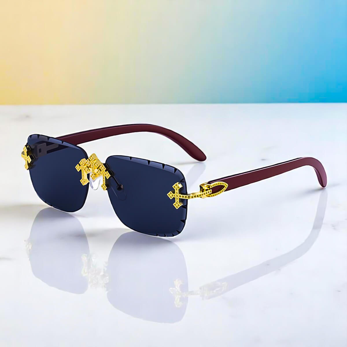 Imperium Rimless Retro Shades - By Qivii