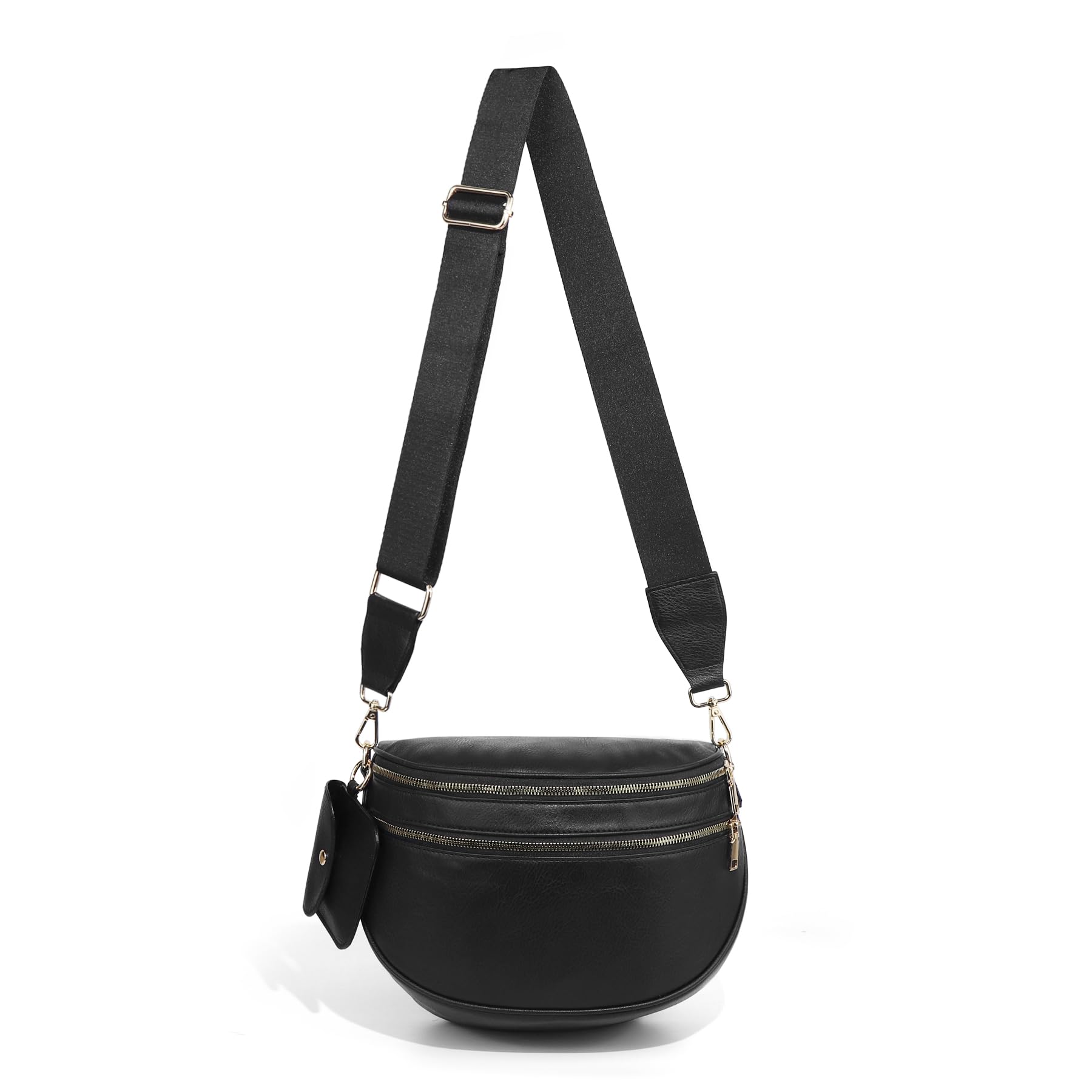 Ounamei Checkered Crossbody Bum Bag for Women Large Capacity Belt Bag for Moms & Everyday Travel