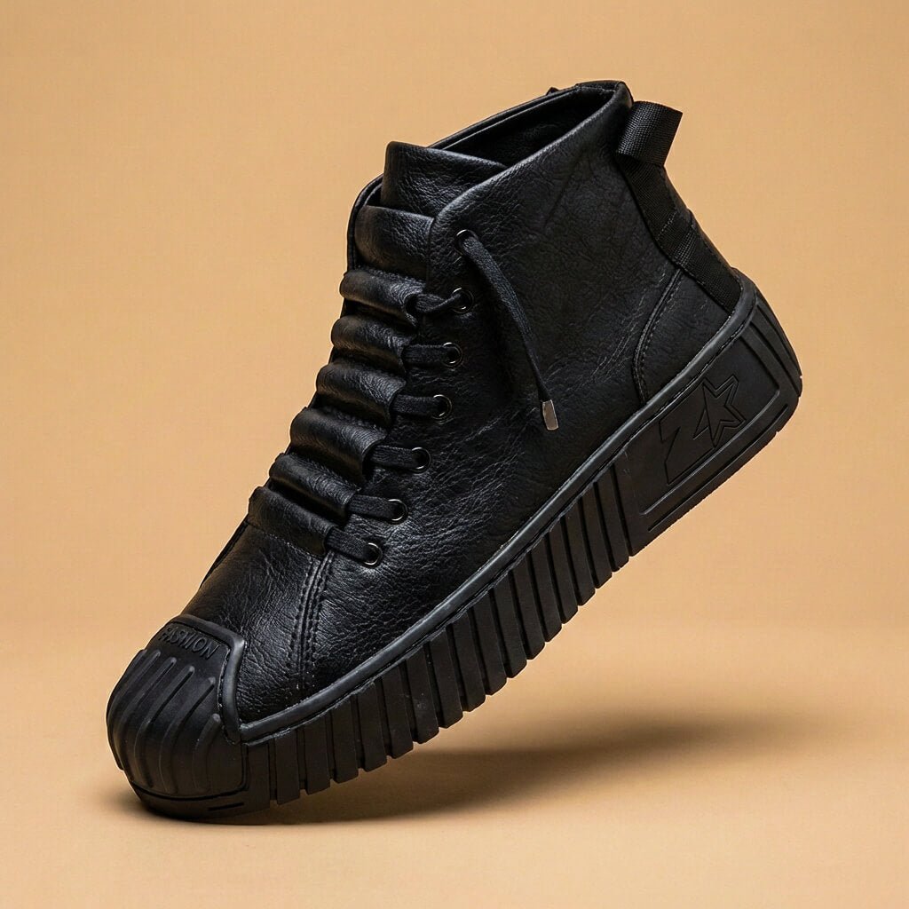 Lawrence High-Top Leather Sneakers - By Qivii