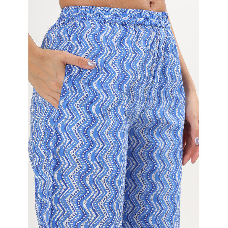 Blue Charm Printed Kurta Set - qivii