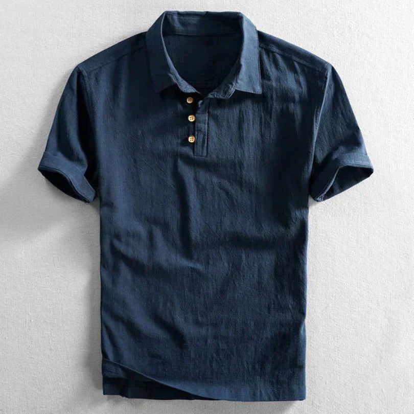 Genji - Heren Korte Mouwen Shirt in Japanse Stijl - By Qivii