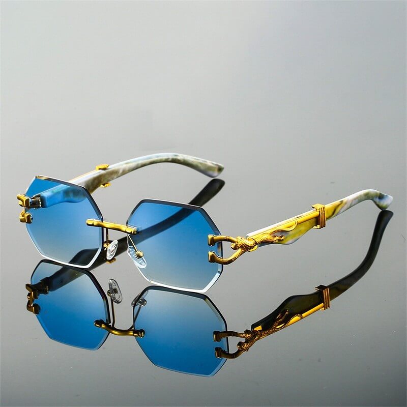 Leopard Frameless Retro Shades - By Qivii