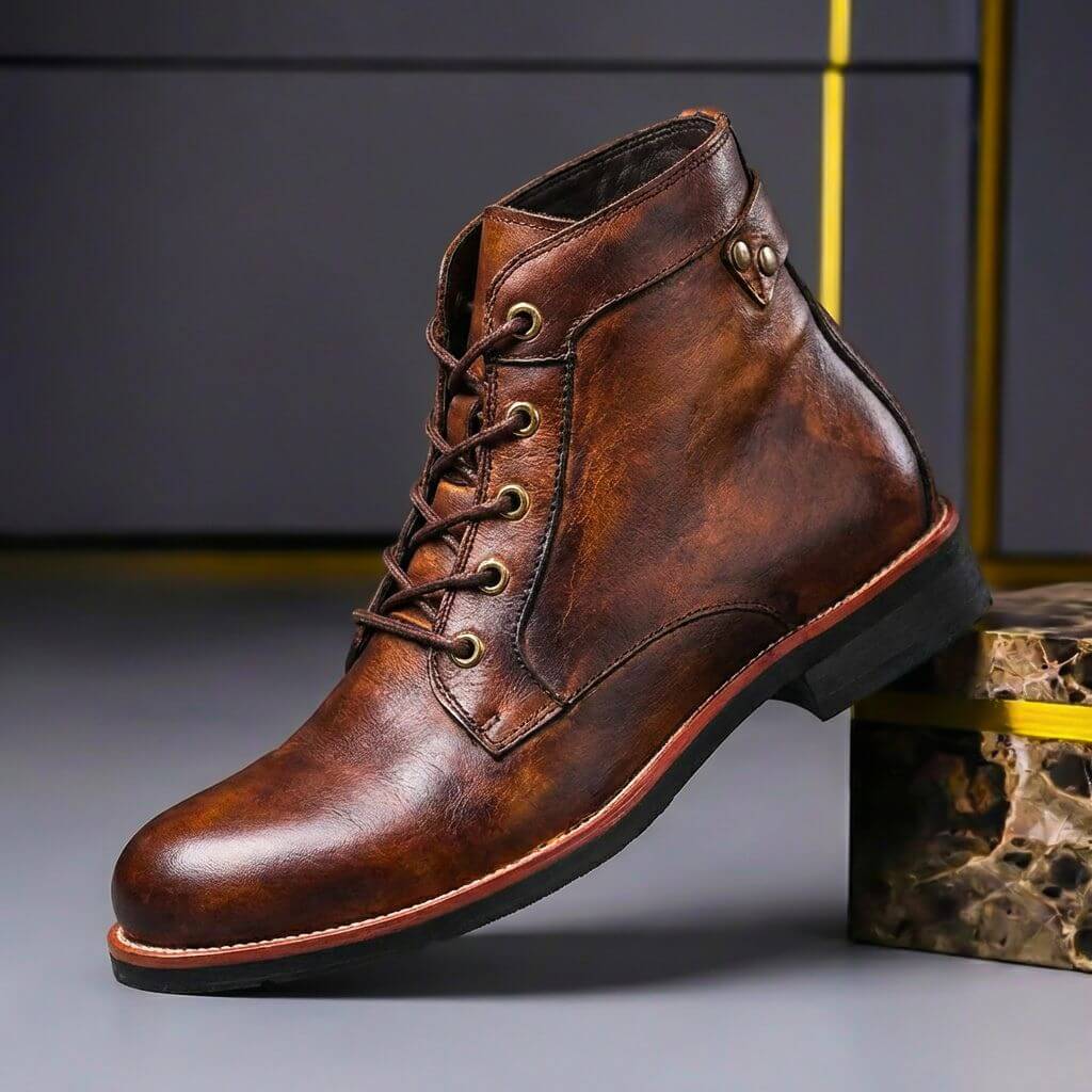 Royce Retro Leather Boots - By Qivii