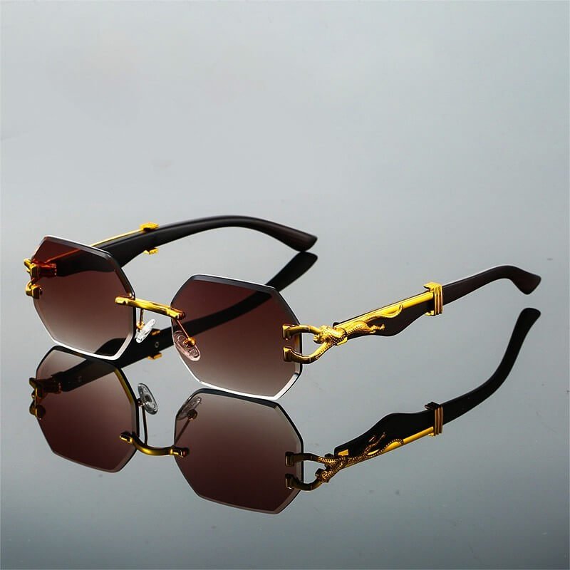 Leopard Frameless Retro Shades - By Qivii