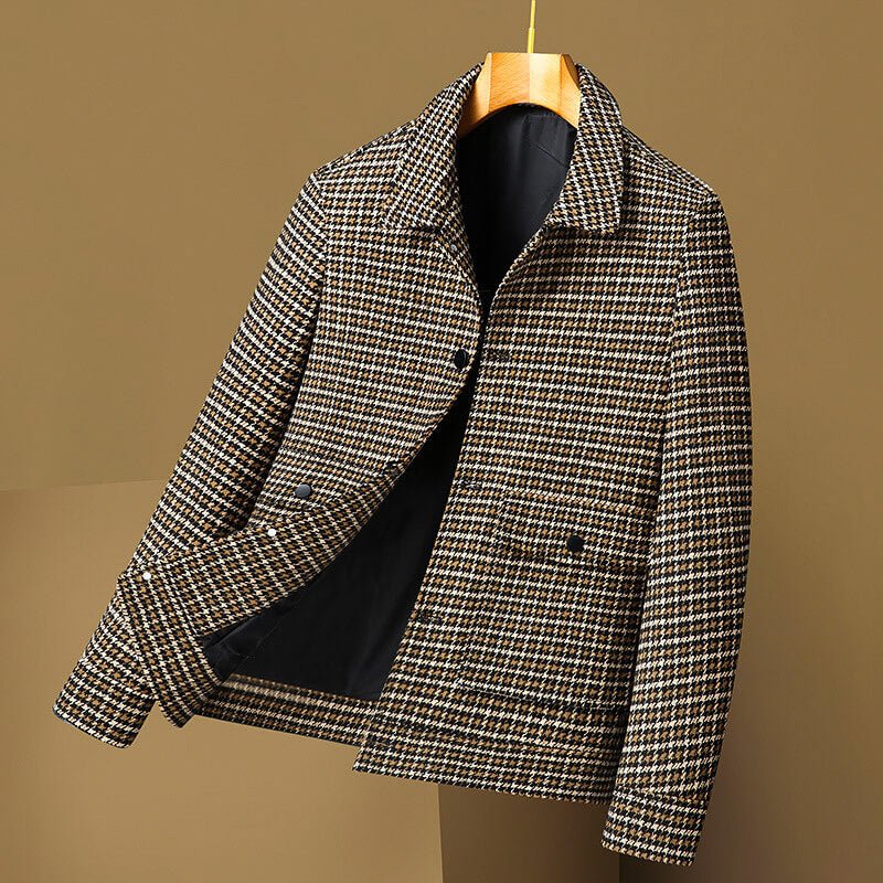 Malcolm Houndstooth Wool Jacket - By Qivii