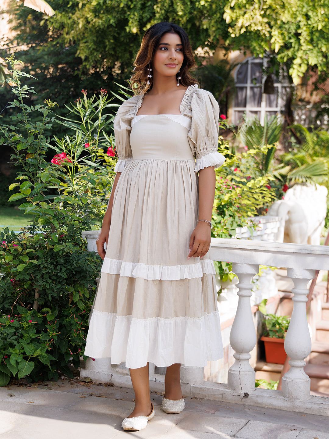 Castle Wall Cotton Dress - By Ragavi - qivii