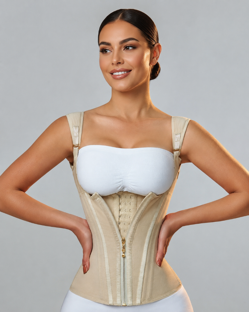 Waist Trainer for Women Body Shaper Corset Vest Tank Top with Steel Bones - By Qivii