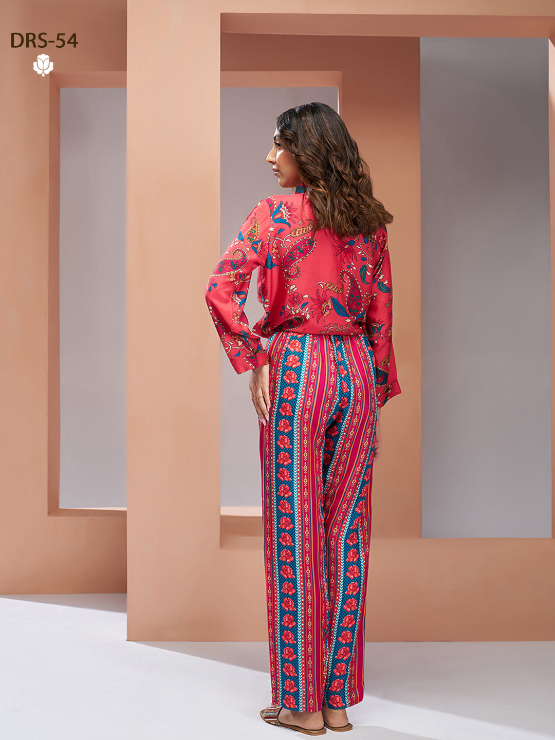 PINK PURE MUSLIN SILK PRINTED SHIRT PANT - qivii