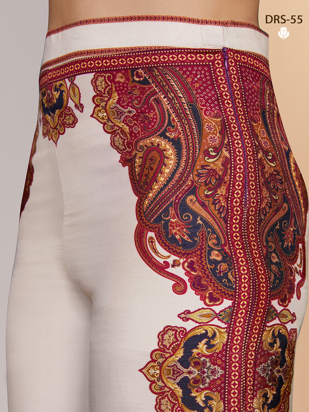 CREAM PURE MUSLIN SILK PRINTED SHIRT PANT - qivii