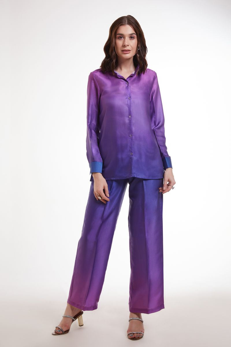 MULTI COLOR PRINTED MODAL SATIN CO-ORD SET - qivii