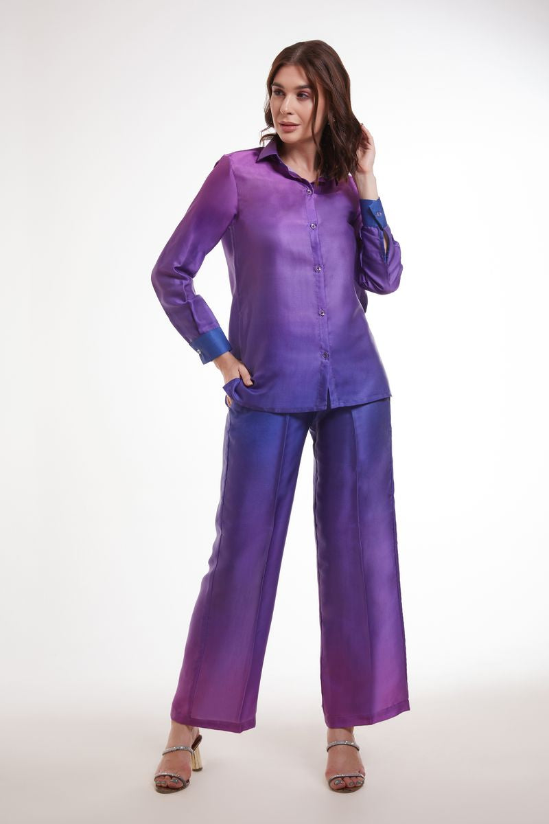 MULTI COLOR PRINTED MODAL SATIN CO-ORD SET - qivii