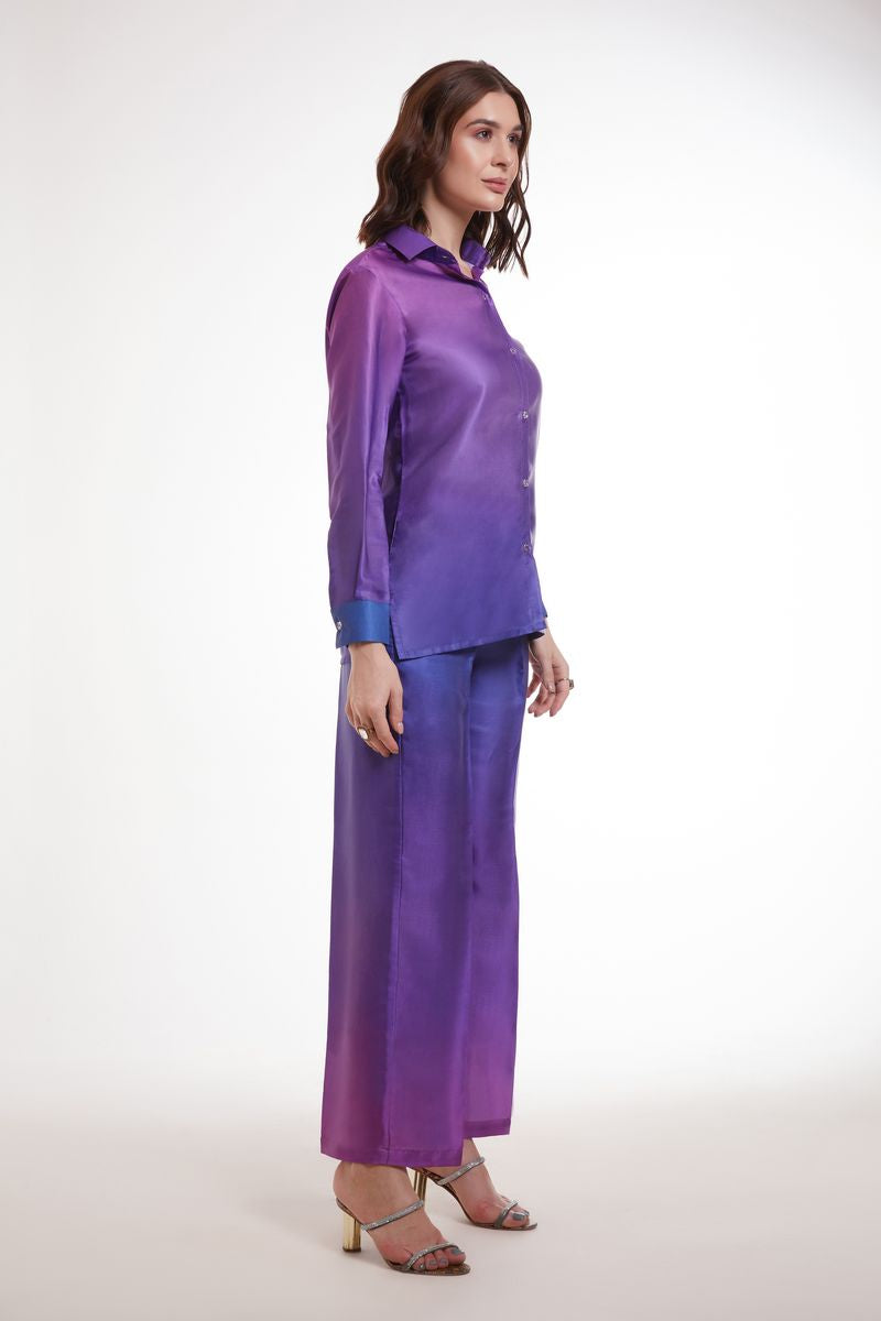 MULTI COLOR PRINTED MODAL SATIN CO-ORD SET - qivii